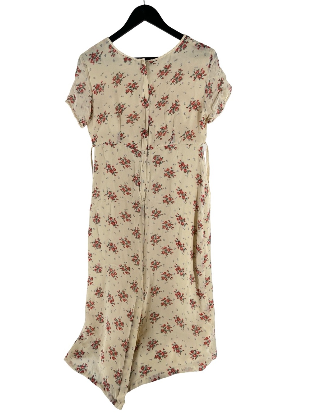 Vintage Northern Traditions M Rayon Floral Midi Dress Cottagecore Rose Sash - Picture 3 of 15